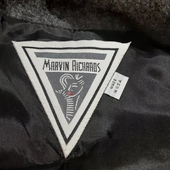 Marvin Richards Double Breasted Gray Wool Blend Pea coat Women's Size 6 - Picture 7 of 14